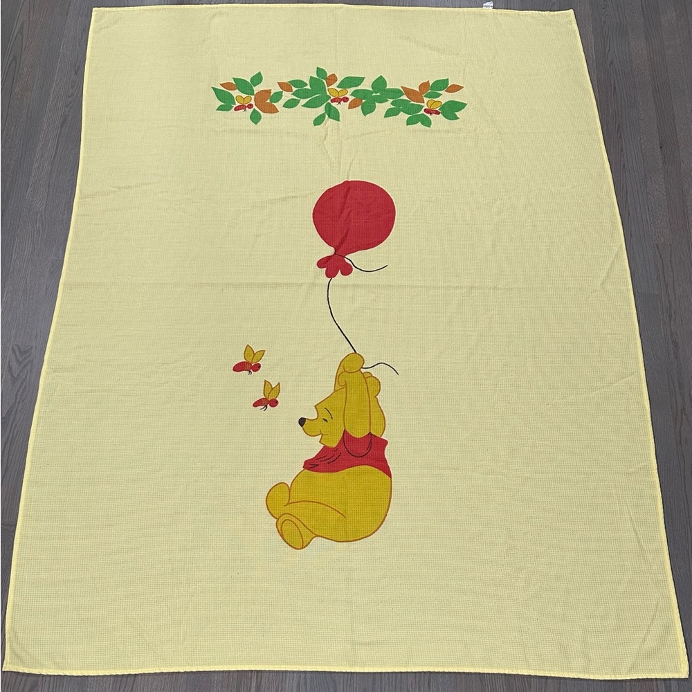 Vintage Disney Winnie The Pooh Waffle Thermal Twin Size Blanket Pooh Bear